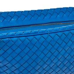 Bottega Veneta Blue Intrecciato Leather Toilerty Pouch 