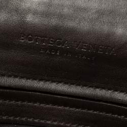 Pre Owned Bottega Veneta Dark Brown Intrecciato Leather Briefcase