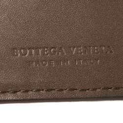 Pre Owned Bottega Veneta Beige Intrecciato Leather Bifold Wallet