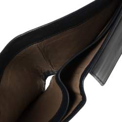 Pre Owned Bottega Veneta Navy Blue Intrecciato Leather Bifold Wallet