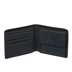 Pre Owned Bottega Veneta Navy Blue Intrecciato Leather Bifold Wallet