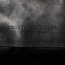 Pre Owned Bottega Veneta Black Intrecciato Leather Messenger Bag