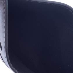 Pre Owned Bottega Veneta Black/Blue Laser Cut Leather Card Holder