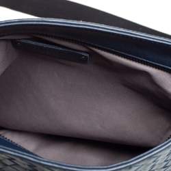 Pre Owned Bottega Veneta Blue Intrecciato Leather Messenger Bag