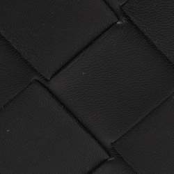 Pre Owned Bottega Venetta Black Maxi Intrecciato Leather Bifold Wallet