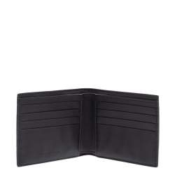 Pre Owned Bottega Venetta Black Maxi Intrecciato Leather Bifold Wallet