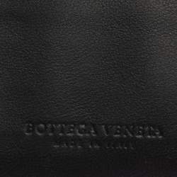 Pre Owned Bottega Venetta Black Maxi Intrecciato Leather Bifold Wallet