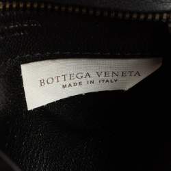 Pre Owned Bottega Veneta Black Intrecciato Leather Card Holder