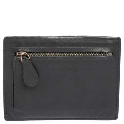 Pre Owned Bottega Veneta Black Intrecciato Leather Card Holder