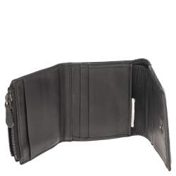 Bottega Veneta Black Intrecciato Leather Trifold Wallet
