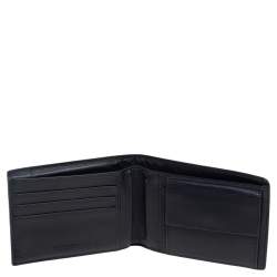 Pre Owned Bottega Veneta Black Intrecciato Leather Bifold Wallet