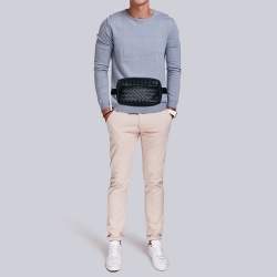 Bottega Veneta Black Intrecciato Leather Belt Bag 