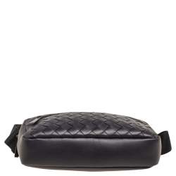 Bottega Veneta Black Intrecciato Leather Belt Bag 