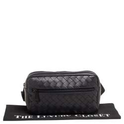 Bottega Veneta Black Intrecciato Leather Belt Bag 