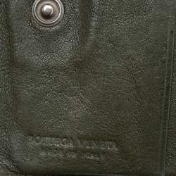 Bottega Veneta Olive Green  Intrecciato Leather Bi-Fold Wallet