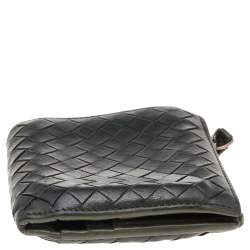 Bottega Veneta Olive Green  Intrecciato Leather Bi-Fold Wallet