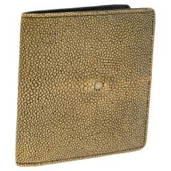 Pre Owned Bottega Veneta Yellow Stingray Bifold Wallet