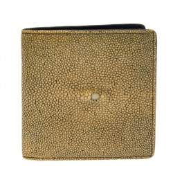 Pre Owned Bottega Veneta Yellow Stingray Bifold Wallet