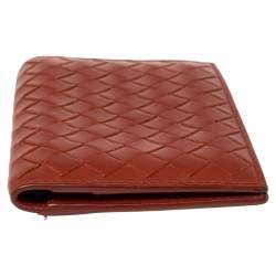 Pre Owned Bottega Veneta Brown Intrecciato Leather Card Holder