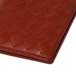 Pre Owned Bottega Veneta Brown Intrecciato Leather Card Holder