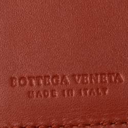 Pre Owned Bottega Veneta Brown Intrecciato Leather Card Holder