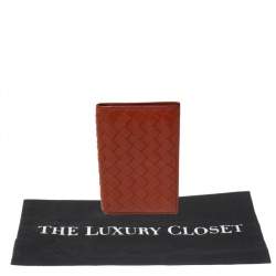 Pre Owned Bottega Veneta Brown Intrecciato Leather Card Holder