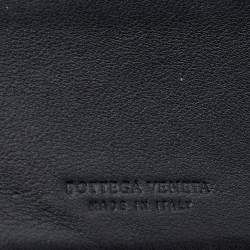 Pre Owned Bottega Veneta Blue Intrecciato Leather Bifold Wallet