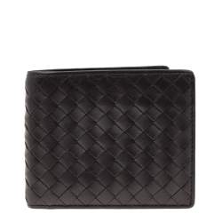 Pre Owned Bottega Veneta Brown Intrecciato Leather Bifold Wallet