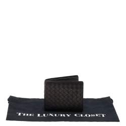 Pre Owned Bottega Veneta Brown Intrecciato Leather Bifold Wallet