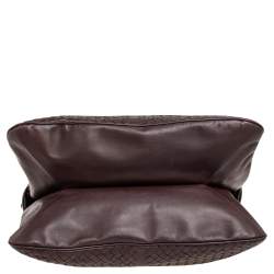 Bottega Veneta Dark Brown Intrecciato Leather Double Compartment Briefcase