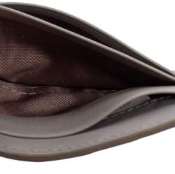 Pre Owned Bottega Veneta Grey Intrecciato Leather Bill Clip Wallet