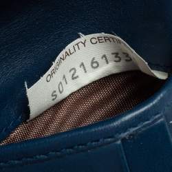 Pre Owned Bottega Veneta Blue Intrecciato Leather Bifold Compact Wallet