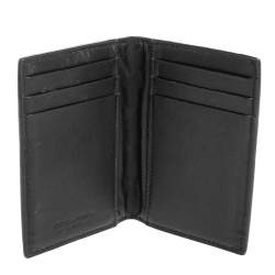 Pre Owned Bottega Veneta Black Intrecciato Leather Bifold Card Case
