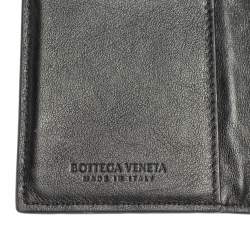 Pre Owned Bottega Veneta Black Intrecciato Leather Bifold Card Case