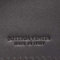 Pre Owned Bottega Veneta Dark Brown Intrecciato Leather Bifold Wallet