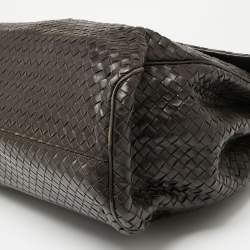 Pre Owned Bottega Veneta Brown Intrecciato Leather Briefcase