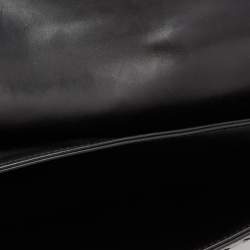 Pre Owned Bottega Veneta Black Intrecciato Leather Envelope Flap Briefcase