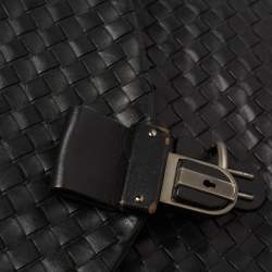 Pre Owned Bottega Veneta Black Intrecciato Leather Envelope Flap Briefcase