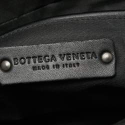 Pre Owned Bottega Veneta Black Intrecciato Leather Wash Pouch Bag
