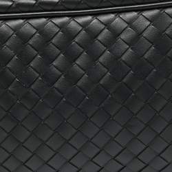 Pre Owned Bottega Veneta Black Intrecciato Leather Wash Pouch Bag