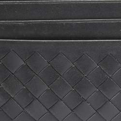 Pre Owned Bottega Veneta Dark Grey Intrecciato Leather Card Holder
