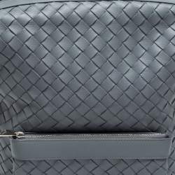 Pre Owned Bottega Veneta Grey Intrecciato Leather Classic Backpack