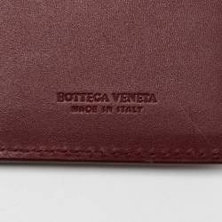 Bottega Veneta Burgundy Intrecciato Leather Flap Continental Wallet