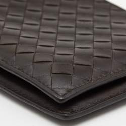 Pre Owned Bottega Veneta Brown Intrecciato Leather Bifold Wallet