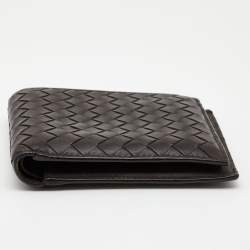 Pre Owned Bottega Veneta Brown Intrecciato Leather Bifold Wallet