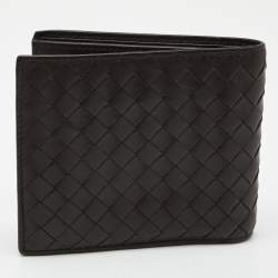 Pre Owned Bottega Veneta Brown Intrecciato Leather Bifold Wallet
