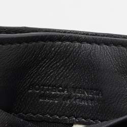 Pre Owned Bottega Veneta Black Intrecciato Leather Studded Card Holder