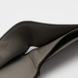 Pre Owned Bottega Veneta Olive Green Intrecciato Leather Bifold Wallet