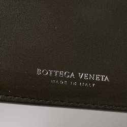 Pre Owned Bottega Veneta Olive Green Intrecciato Leather Bifold Wallet