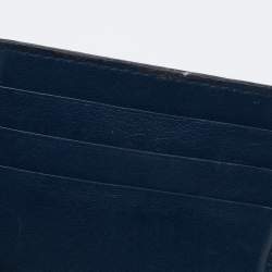 Pre Owned Bottega Veneta Navy Blue Intrecciato Leather Money Clip Bifold Wallet